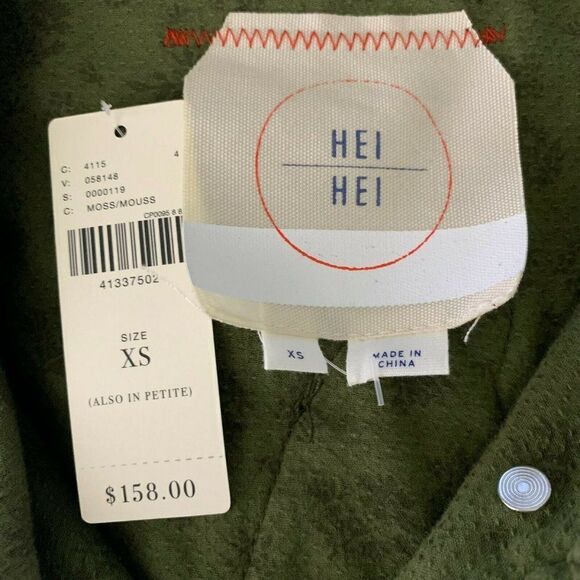 Anthropologie Hei Hei Utility Jacket XS Green Patchwork Embroidered Field NEW - Picture 7 of 7